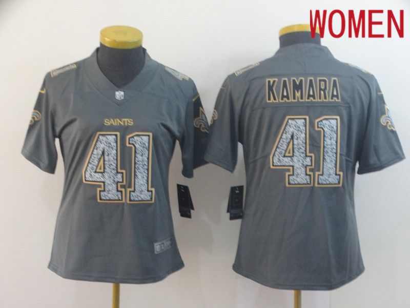 Women New Orleans Saints #41 Kamara Nike Teams Gray Fashion Static  Limited NFL Jerseys->women nfl jersey->Women Jersey